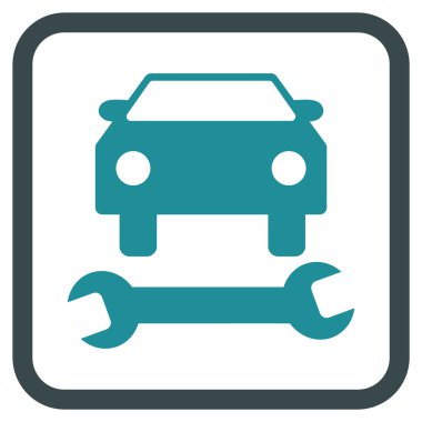 Araba tamir vektör simgesi bir çerçeve içinde