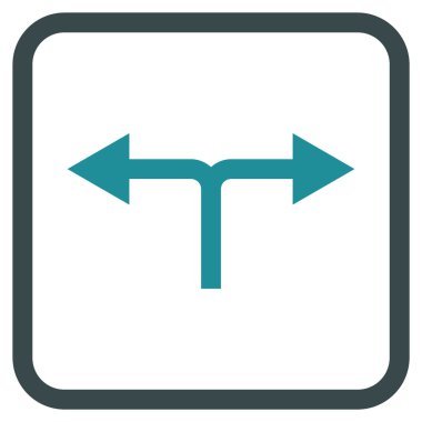 Vektör simgesi bir çerçeve içinde çatallanma oklar sol sağ