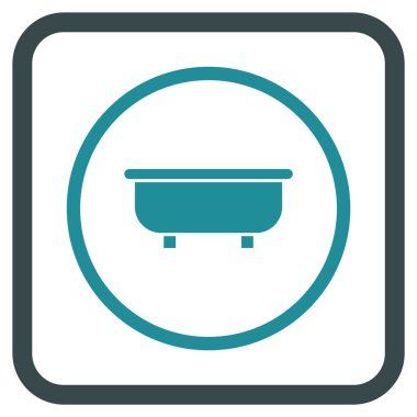 Küvet vektör simgesi bir çerçeve içinde