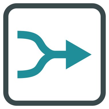 Ok sağ vektör simgesi bir çerçeve içinde birleştirmek