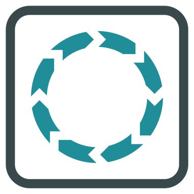 Dolaşım vektör simgesi bir çerçeve içinde