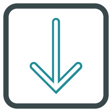 Vektör simgesi bir çerçeve içinde aşağı ok