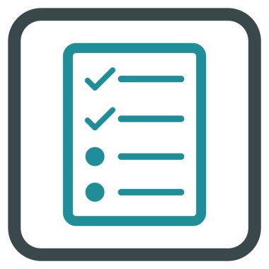 Denetim listesi sayfa vektör simgesi bir çerçeve içinde