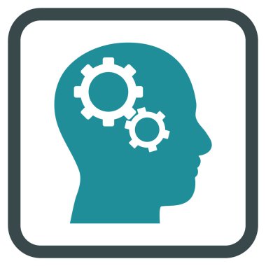 Beyin Gears vektör simgesi bir çerçeve içinde