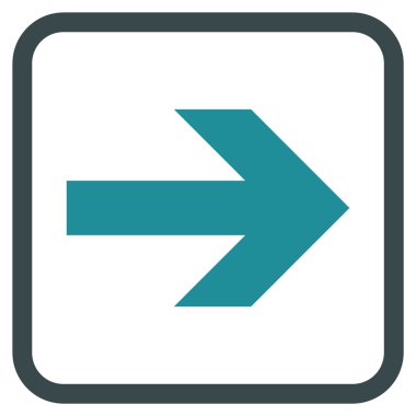 Ok sağ vektör simgesi bir çerçeve içinde