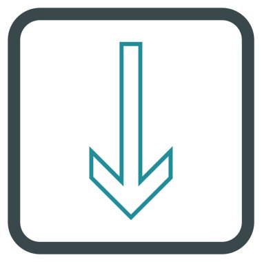 Vektör simgesi bir çerçeve içinde aşağı ok