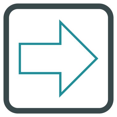 Ok sağ vektör simgesi bir çerçeve içinde