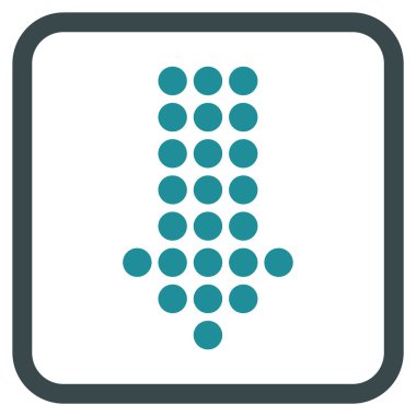 Vektör simgesi bir çerçeve içinde aşağı noktalı ok