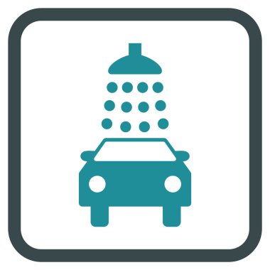 Oto yıkama vektör simgesi bir çerçeve içinde