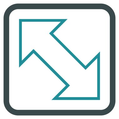 Exchange çapraz vektör simgesi bir çerçeve içinde