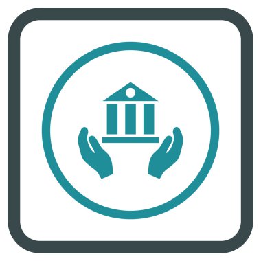 Banka hizmet vektör simgesi bir çerçeve içinde
