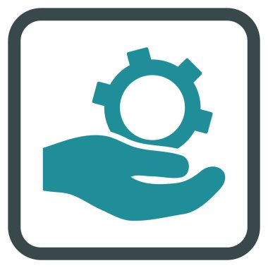 Bir çerçevedeki mühendislik hizmeti vektör simgesi