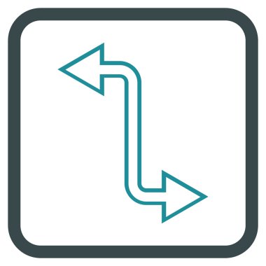 Eğri Exchange ok vektör simgesi bir çerçeve içinde