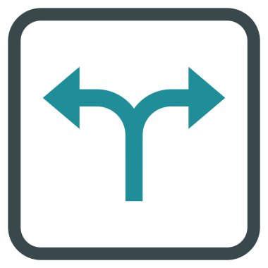 Vektör simgesi bir çerçeve içinde çatallanma oklar sol sağ