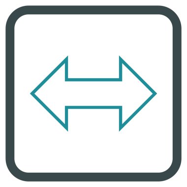 Exchange yatay vektör simgesi bir çerçeve içinde