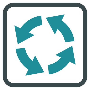 Dolaşım vektör simgesi bir çerçeve içinde