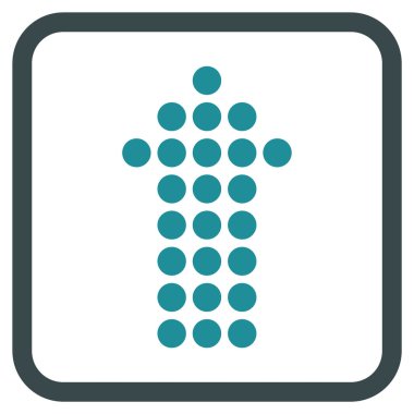 Vektör simgesi bir çerçeve içinde yukarı noktalı ok