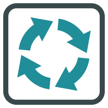 Dolaşım vektör simgesi bir çerçeve içinde