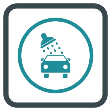 Oto yıkama vektör simgesi bir çerçeve içinde