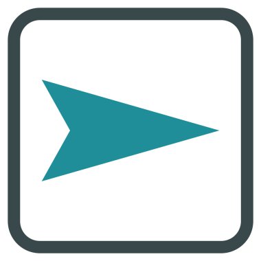 Ok ucu doğru vektör simgesi bir çerçeve içinde