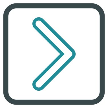 Ok ucu doğru vektör simgesi bir çerçeve içinde