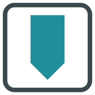 Vektör simgesi bir çerçeve içinde aşağı yön