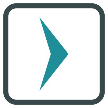 Ok ucu doğru vektör simgesi bir çerçeve içinde