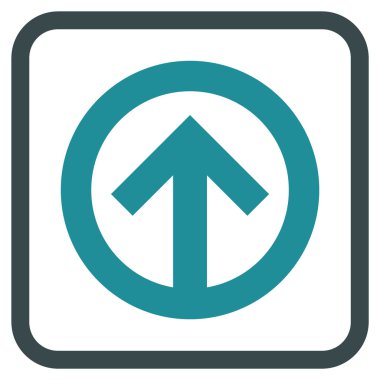 Yön yukarı vektör simgesi bir çerçeve içinde