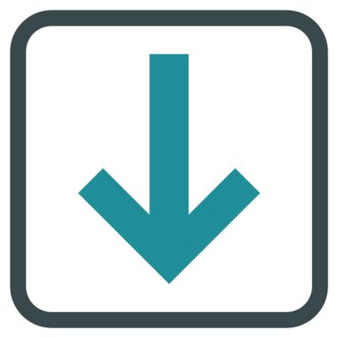 Vektör simgesi bir çerçeve içinde aşağı ok