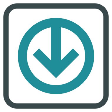 Vektör simgesi bir çerçeve içinde aşağı yön