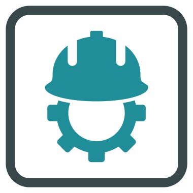 Geliştirme kask vektör simgesi bir çerçeve içinde