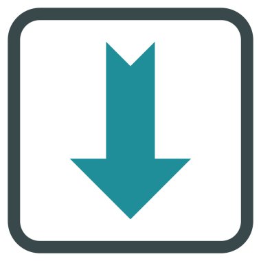 Vektör simgesi bir çerçeve içinde aşağı ok