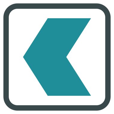 Yön sol vektör simgesi bir çerçeve içinde