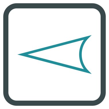 Ok ucu sol vektör simgesi bir çerçeve içinde