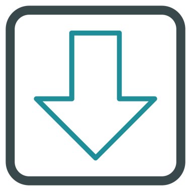 Vektör simgesi bir çerçeve içinde aşağı ok