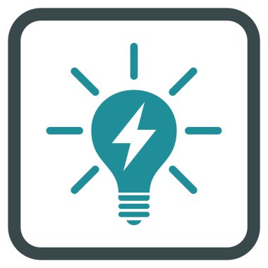 Elektrik ışık ampul vektör simgesi bir çerçeve içinde
