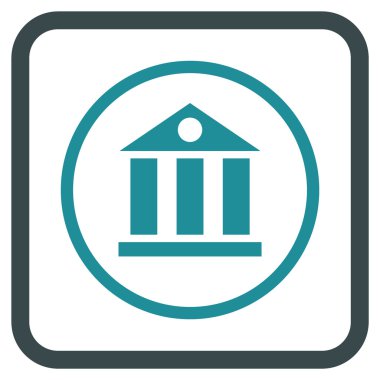 Banka Binası vektör simgesi bir çerçeve içinde