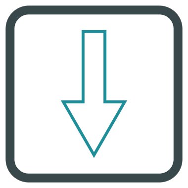 Vektör simgesi bir çerçeve içinde aşağı ok