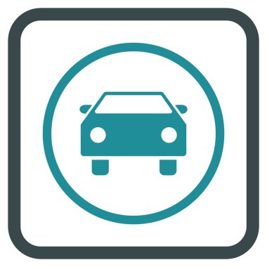 Araba vektör simgesi bir çerçeve içinde