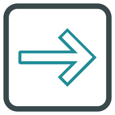 Ok sağ vektör simgesi bir çerçeve içinde