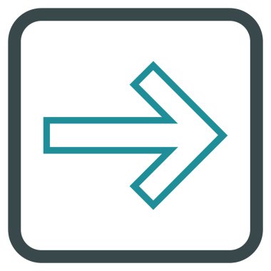 Ok sağ vektör simgesi bir çerçeve içinde