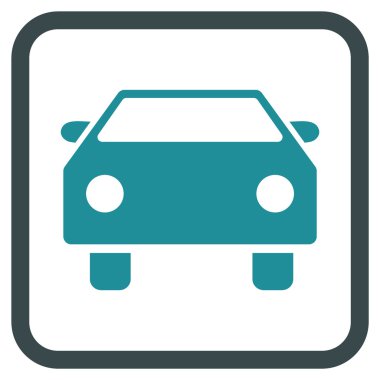 Araba vektör simgesi bir çerçeve içinde