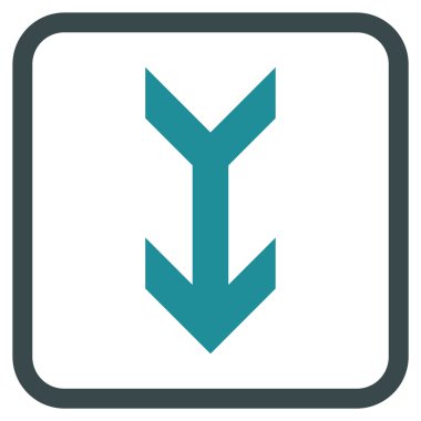 Vektör simgesi bir çerçeve içinde aşağı ok