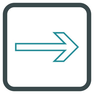 Ok sağ vektör simgesi bir çerçeve içinde