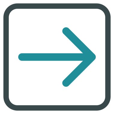 Ok sağ vektör simgesi bir çerçeve içinde