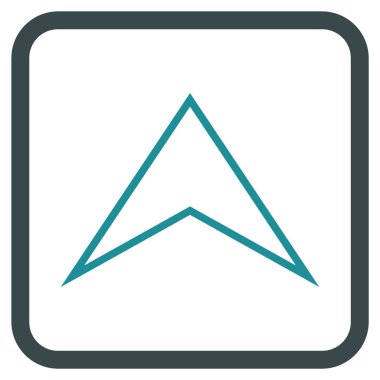 Vektör simgesi bir çerçeve içinde yukarı ok ucu