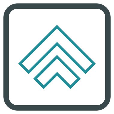 Yön yukarı vektör simgesi bir çerçeve içinde