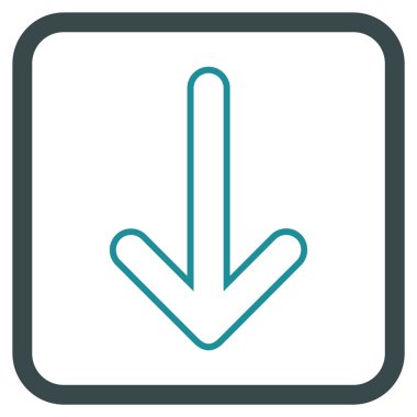 Vektör simgesi bir çerçeve içinde aşağı yönlü ok