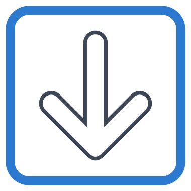 Vektör simgesi bir çerçeve içinde aşağı yönlü ok