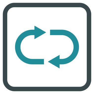 Geri dönüşüm vektör simgesi bir çerçeve içinde